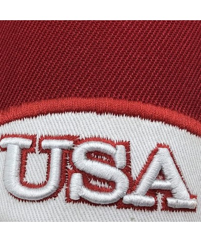 American Flag Eagle Cap Embroidery Eagle Baseball Cap Patriotic Eagle USA Flag Cap Red $13.99 Baseball Caps