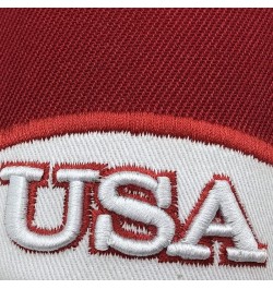 American Flag Eagle Cap Embroidery Eagle Baseball Cap Patriotic Eagle USA Flag Cap Red $13.99 Baseball Caps