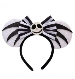 Halloween Sequined Bow Skull Glowing Headband Flash Spider Hair Accessories For Halloween Party Costume Cosplay (White) White...