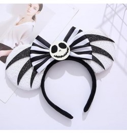 Halloween Sequined Bow Skull Glowing Headband Flash Spider Hair Accessories For Halloween Party Costume Cosplay (White) White...