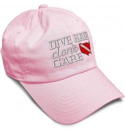 Soft Baseball Cap Dive Hair Don't Care Embroidery Humor Country Twill Cotton Dad Hats for Men & Women Soft Pink Design Only $...