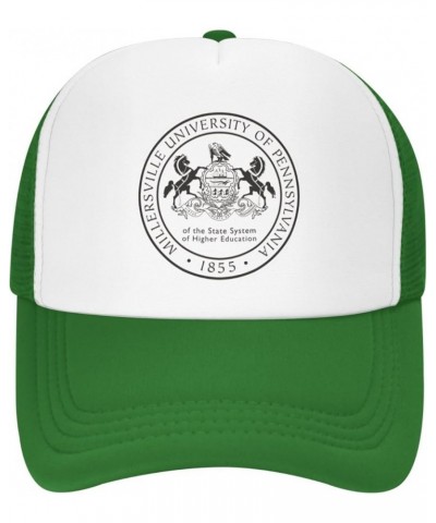 Millersville University Trucker Hats for Both Men and Women - Mesh Baseball Snapback Hats Green $12.38 Baseball Caps