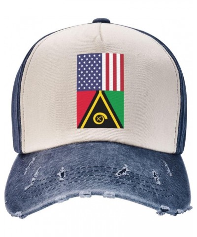 America Vanuatu Friendship Flag Upgrade Your Style with Funny Adjustable Cotton Baseball Caps for Men and Women Navy Blue $16...