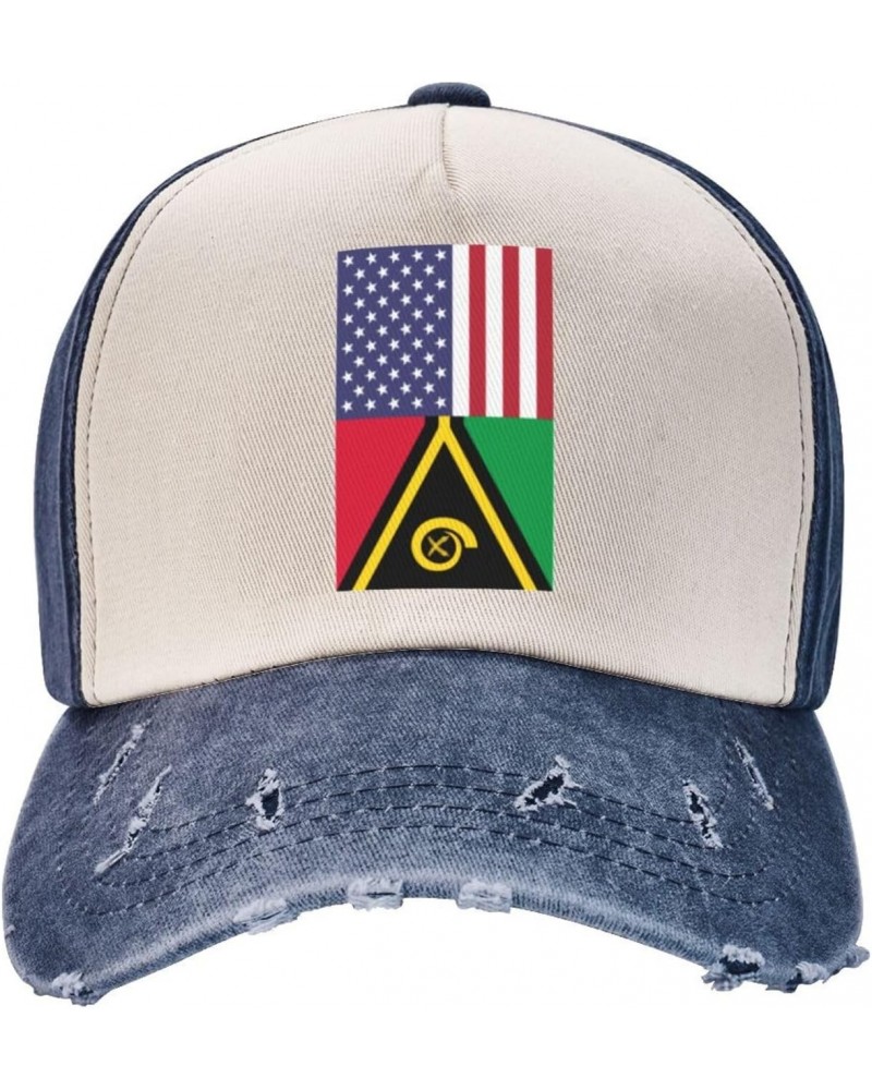 America Vanuatu Friendship Flag Upgrade Your Style with Funny Adjustable Cotton Baseball Caps for Men and Women Navy Blue $16...