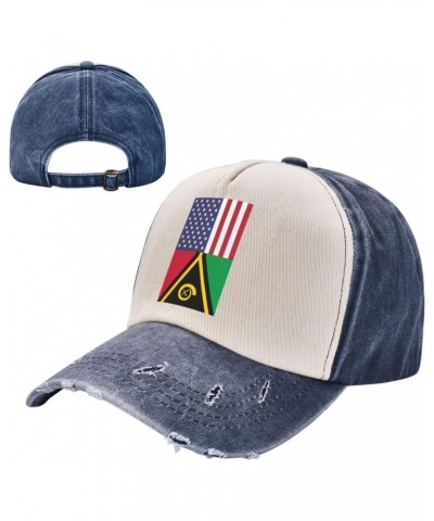 America Vanuatu Friendship Flag Upgrade Your Style with Funny Adjustable Cotton Baseball Caps for Men and Women Navy Blue $16...