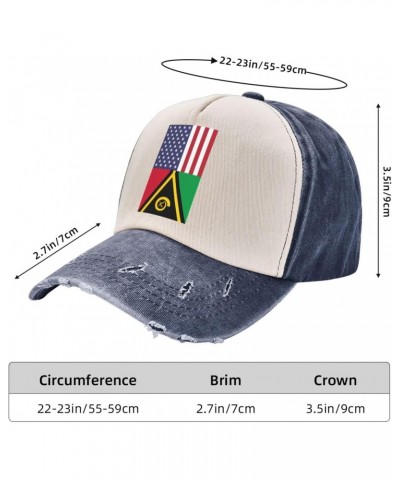 America Vanuatu Friendship Flag Upgrade Your Style with Funny Adjustable Cotton Baseball Caps for Men and Women Navy Blue $16...