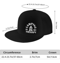 Camping is My Therapy Hat Flat Bill Baseball Cap Hip Hop Style Flat Visor Hats Adjustable Cool Black Cap Unisex Black $10.73 ...