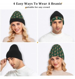 Christmas Bear Snowflake Beanie Hat for Women Men Winter Soft Knit Hat Cuffed Mens Slouchy Beanies Skull Cap Warm Womens Ski ...