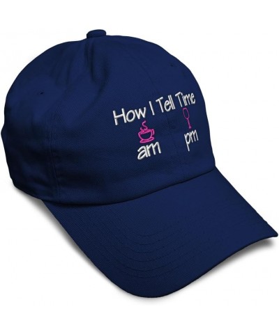 Soft Baseball Cap How I Tell Time Am Pm Cotton Dad Hats for Men & Women Navy $14.55 Baseball Caps