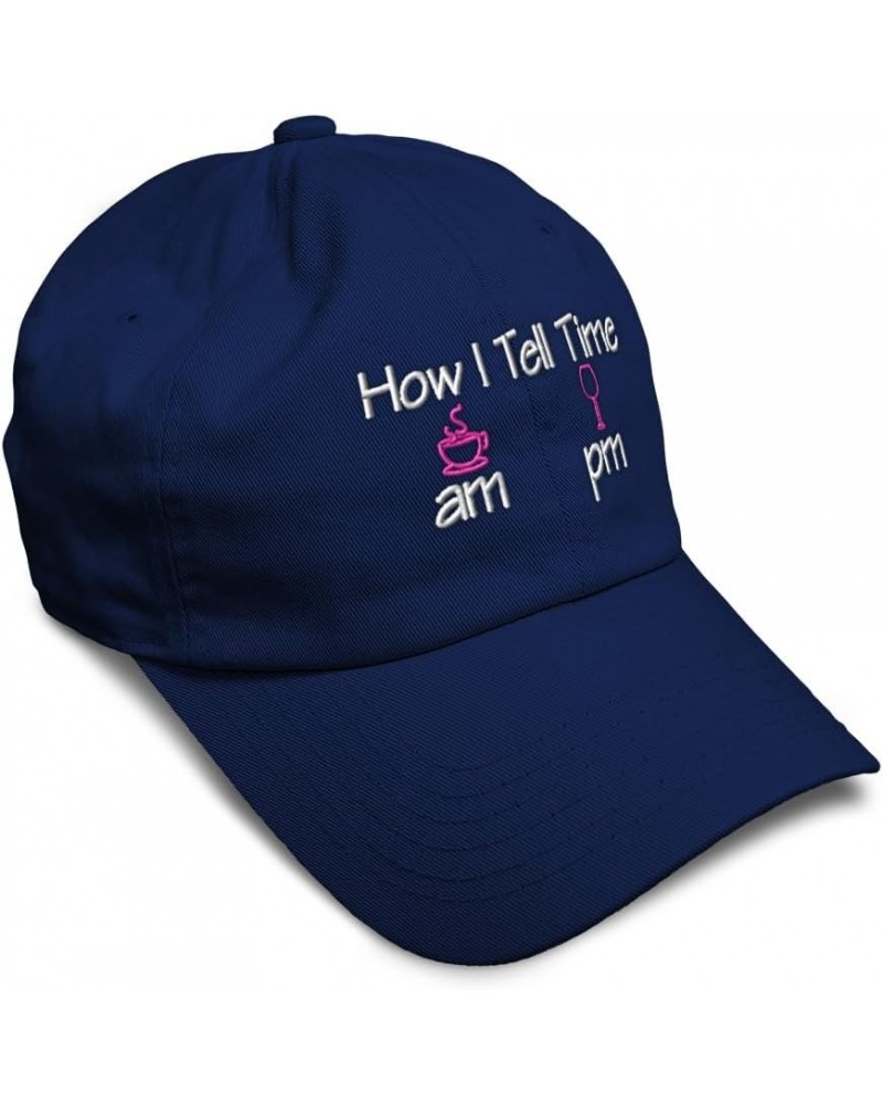 Soft Baseball Cap How I Tell Time Am Pm Cotton Dad Hats for Men & Women Navy $14.55 Baseball Caps