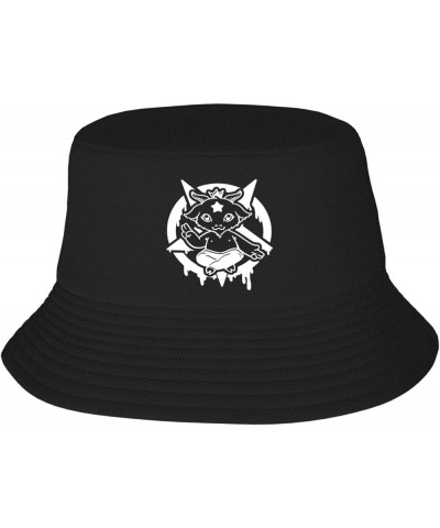 Demon Baphomet Satanic Hat Summer Travel Sun Beach Bucket Hats Cap Packable Fisherman Hat Women Men Black $10.28 Bucket Hats