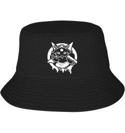 Demon Baphomet Satanic Hat Summer Travel Sun Beach Bucket Hats Cap Packable Fisherman Hat Women Men Black $10.28 Bucket Hats