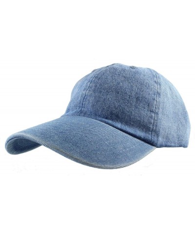 Men Women Unisex Plain Cotton Baseball Cap Washed Adjustable Polo Style Light Blue (Jean) $12.31 Baseball Caps