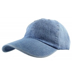 Men Women Unisex Plain Cotton Baseball Cap Washed Adjustable Polo Style Light Blue (Jean) $12.31 Baseball Caps