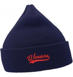 Mens Beanie Hats Warriors Embroidered Casual Knit Hats for Women Winter Navy Acrylic $14.64 Skullies & Beanies