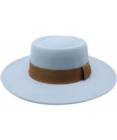 Women Men Fedora Hat Wide Brim Woolen Trilby Hat with Band Panama Hat Ladies Spring Autumn Flat Top Hats Packable Red Wine $1...