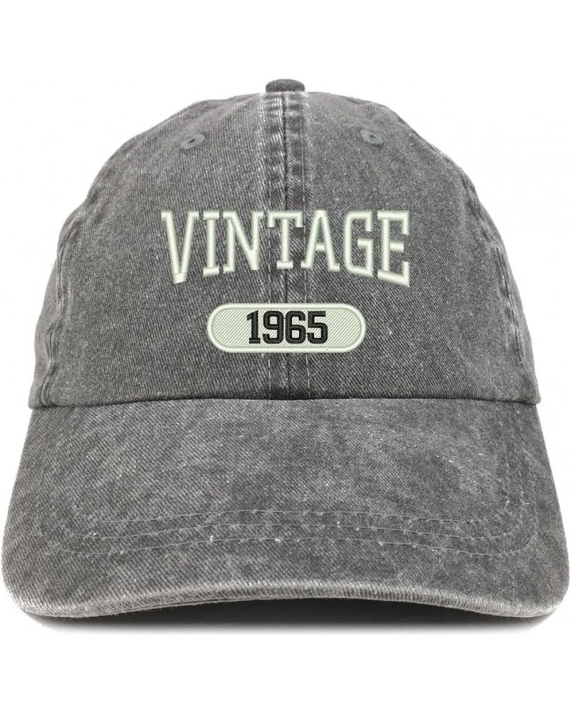 Vintage 1965 Embroidered 59th Birthday Soft Crown Washed Cotton Cap Black $10.00 Baseball Caps