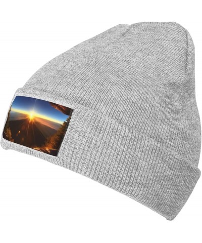 Shining Overlook Print Knitted Hat Knit Cap Daily Knit Hat Men's Unisex Winter Beanie Hat Women Cap Warm Soft Caps Gray $15.0...