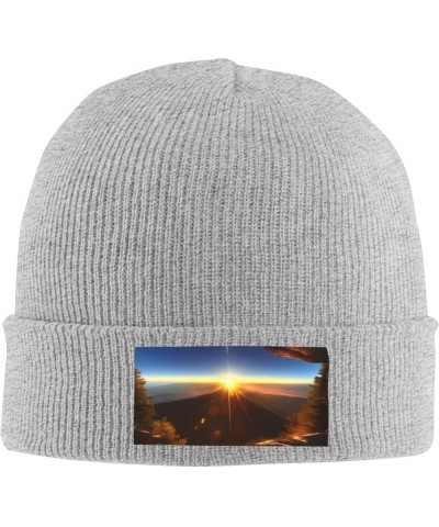 Shining Overlook Print Knitted Hat Knit Cap Daily Knit Hat Men's Unisex Winter Beanie Hat Women Cap Warm Soft Caps Gray $15.0...