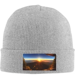 Shining Overlook Print Knitted Hat Knit Cap Daily Knit Hat Men's Unisex Winter Beanie Hat Women Cap Warm Soft Caps Gray $15.0...