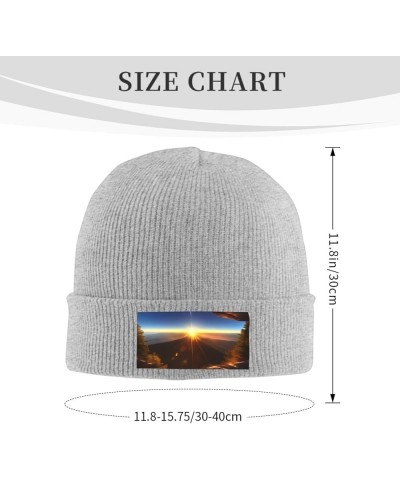 Shining Overlook Print Knitted Hat Knit Cap Daily Knit Hat Men's Unisex Winter Beanie Hat Women Cap Warm Soft Caps Gray $15.0...