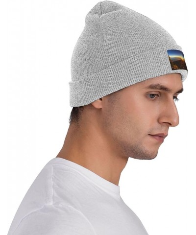 Shining Overlook Print Knitted Hat Knit Cap Daily Knit Hat Men's Unisex Winter Beanie Hat Women Cap Warm Soft Caps Gray $15.0...