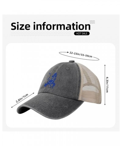 European Union Terrain Map Retro Mesh Baseball Cap Men Women Sport Caps Trucker Hat Deep Heather $12.02 Baseball Caps