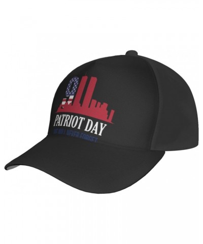 911 Patriot Day Never Forget 911 Cap Tucker Hat Adjustable Baseball Caps Black $13.74 Baseball Caps