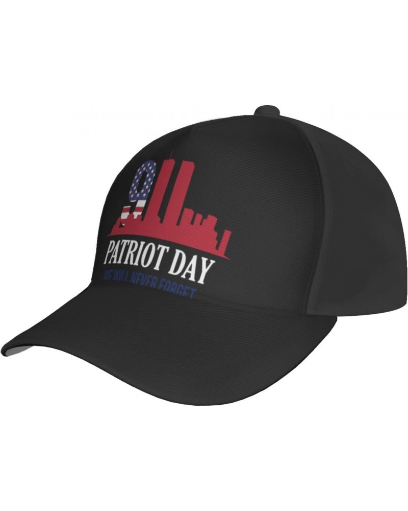 911 Patriot Day Never Forget 911 Cap Tucker Hat Adjustable Baseball Caps Black $13.74 Baseball Caps