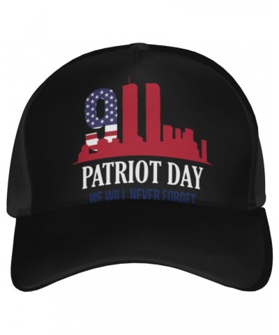 911 Patriot Day Never Forget 911 Cap Tucker Hat Adjustable Baseball Caps Black $13.74 Baseball Caps