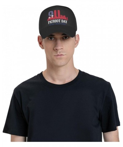 911 Patriot Day Never Forget 911 Cap Tucker Hat Adjustable Baseball Caps Black $13.74 Baseball Caps