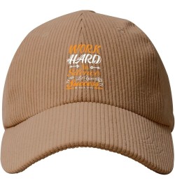 Work Hard in Silence Let Success Make The Noise Corduroy Baseball Caps for Women Men Adjustable Dad Hat Khaki $14.14 Baseball...