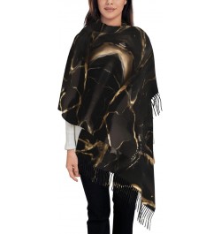 Black Gold Marble Winter Scarf,* Shawl Scarf, Warm Scarf, Soft, Comfortable Scarf, Suitable For Men And Women $13.96 Scarves