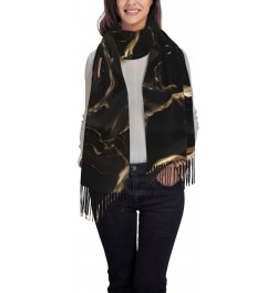 Black Gold Marble Winter Scarf,* Shawl Scarf, Warm Scarf, Soft, Comfortable Scarf, Suitable For Men And Women $13.96 Scarves