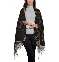 Black Gold Marble Winter Scarf,* Shawl Scarf, Warm Scarf, Soft, Comfortable Scarf, Suitable For Men And Women $13.96 Scarves