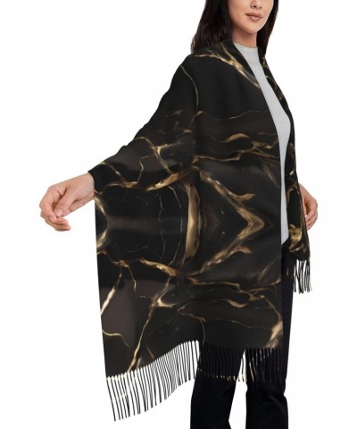 Black Gold Marble Winter Scarf,* Shawl Scarf, Warm Scarf, Soft, Comfortable Scarf, Suitable For Men And Women $13.96 Scarves