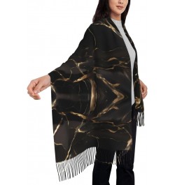 Black Gold Marble Winter Scarf,* Shawl Scarf, Warm Scarf, Soft, Comfortable Scarf, Suitable For Men And Women $13.96 Scarves