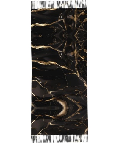 Black Gold Marble Winter Scarf,* Shawl Scarf, Warm Scarf, Soft, Comfortable Scarf, Suitable For Men And Women $13.96 Scarves