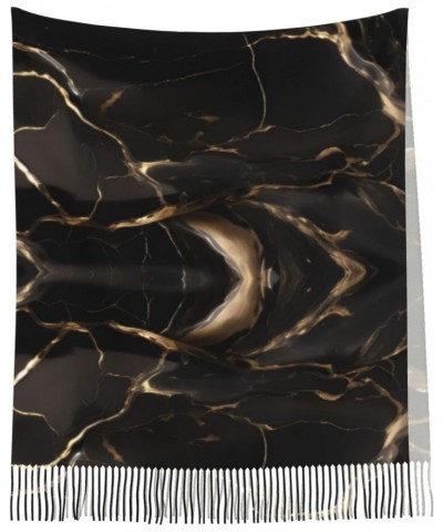 Black Gold Marble Winter Scarf,* Shawl Scarf, Warm Scarf, Soft, Comfortable Scarf, Suitable For Men And Women $13.96 Scarves