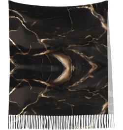 Black Gold Marble Winter Scarf,* Shawl Scarf, Warm Scarf, Soft, Comfortable Scarf, Suitable For Men And Women $13.96 Scarves