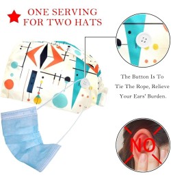 Geometric Cube 2 Pcs Scrub Cap Working Cap with Buttons One Size Adjustable Nurse Hat for Woman Man Color 11 $12.75 Skullies ...