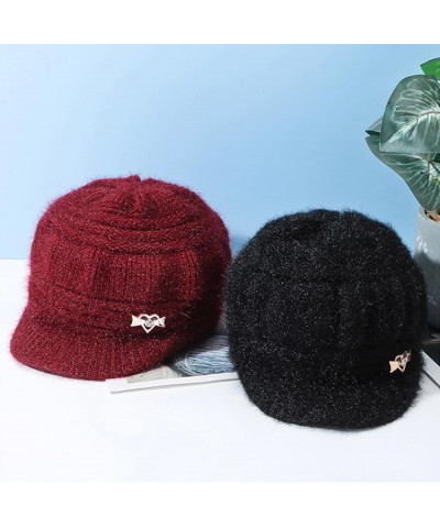 Warm Winter Hat & Scarf Set Stylish Knit Cap for Men Women Personalized Winter Knitted Hat Gifts Valentine's Day Red $7.31 Sk...