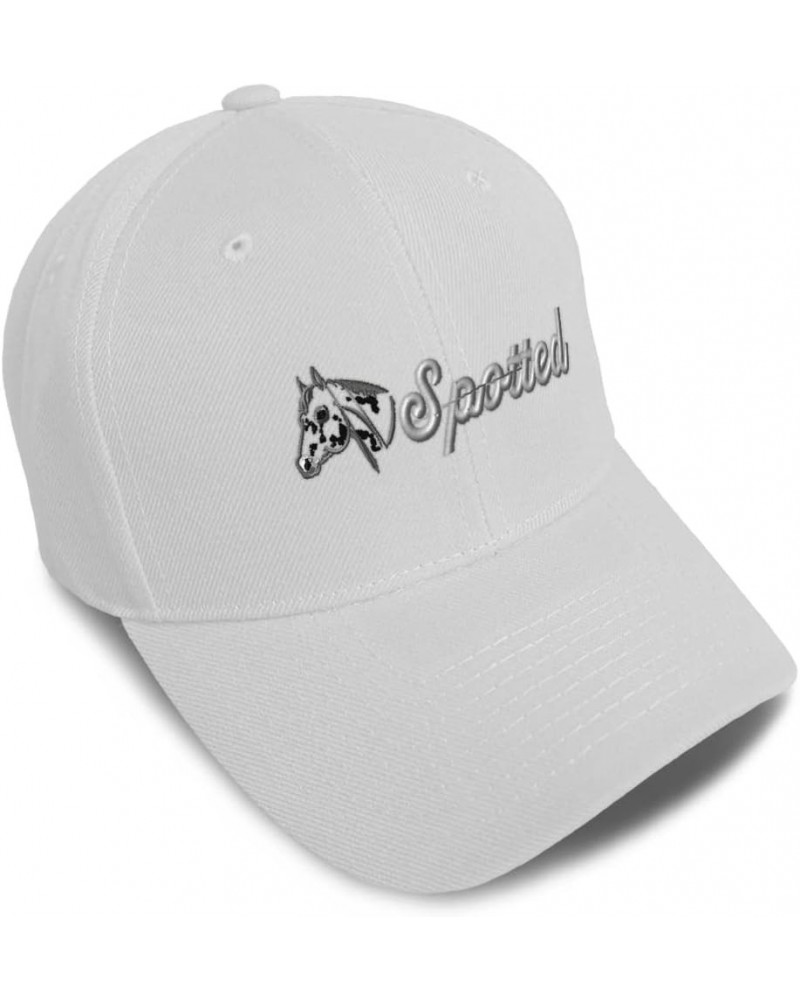 Custom Baseball Cap Spotted Horses Pony Acrylic Equestrian Dad Hats for Men and Women White Design Only $15.38 Baseball Caps