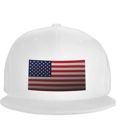 Flag of The United States Snapback Hats for Men Baseball Cap Trucker Hat Flat Brim Hats White $10.26 Baseball Caps