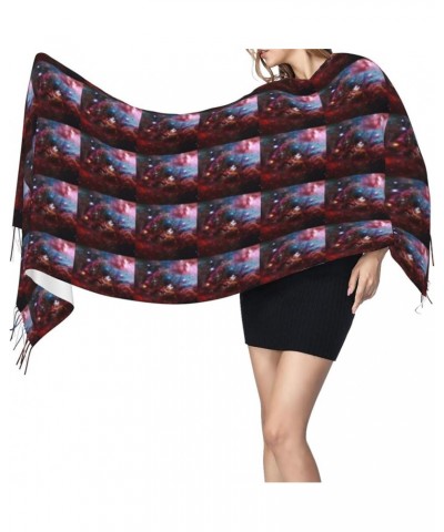 Stars Pattern Ultra Soft Fringed Scarf - Stylish Printed Design - Warm And Cozy Winter Accessory Space With Cluster $18.60 Sc...