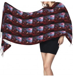 Stars Pattern Ultra Soft Fringed Scarf - Stylish Printed Design - Warm And Cozy Winter Accessory Space With Cluster $18.60 Sc...