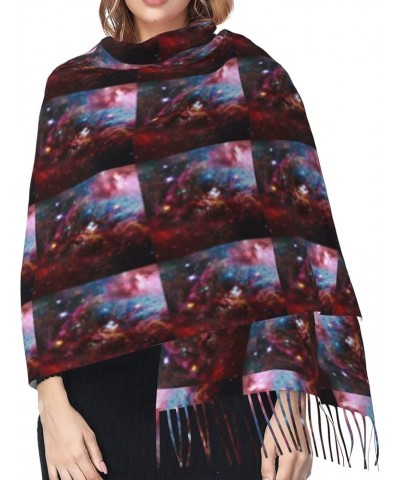 Stars Pattern Ultra Soft Fringed Scarf - Stylish Printed Design - Warm And Cozy Winter Accessory Space With Cluster $18.60 Sc...