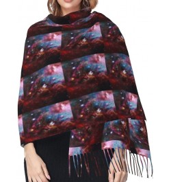 Stars Pattern Ultra Soft Fringed Scarf - Stylish Printed Design - Warm And Cozy Winter Accessory Space With Cluster $18.60 Sc...