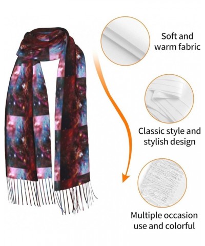 Stars Pattern Ultra Soft Fringed Scarf - Stylish Printed Design - Warm And Cozy Winter Accessory Space With Cluster $18.60 Sc...