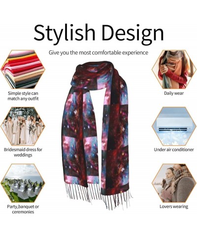 Stars Pattern Ultra Soft Fringed Scarf - Stylish Printed Design - Warm And Cozy Winter Accessory Space With Cluster $18.60 Sc...